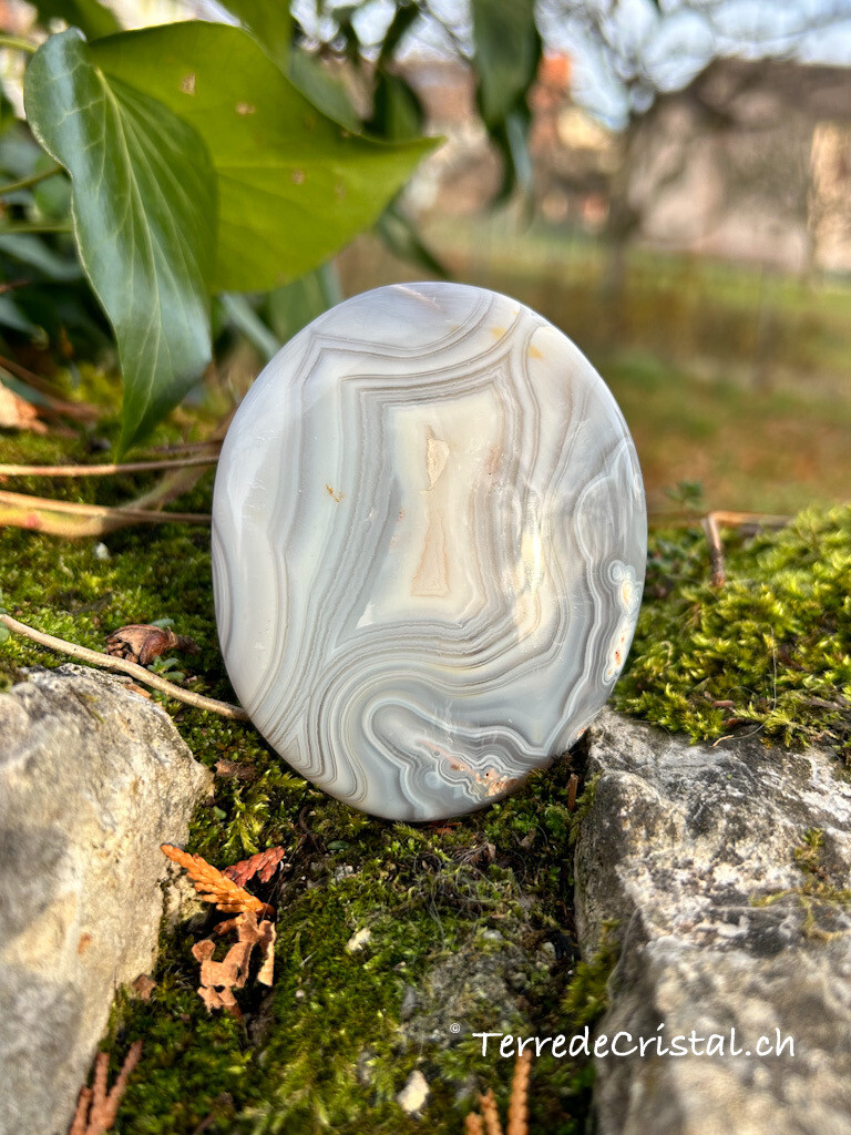 Galet en Agate bleue