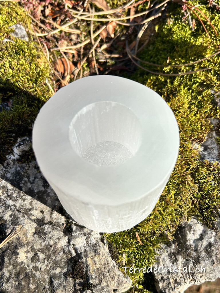 Bougeoir en Sélénite blanche