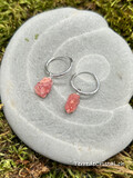 Boucles d’oreilles Créoles en Rhodochrosite brute