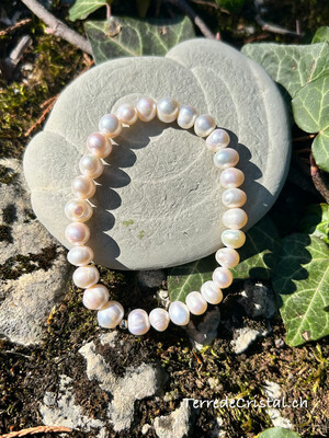 Bracelet en perles d’eau douce naturelles 7-8 mm