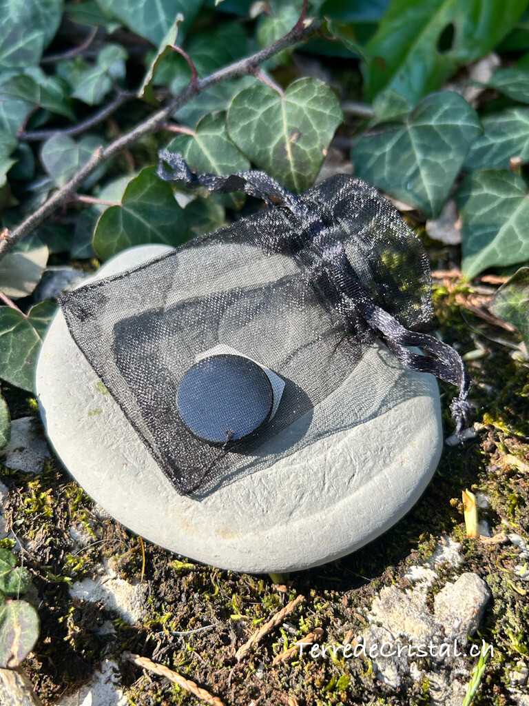Plaque autocollante en Shungite - ronde