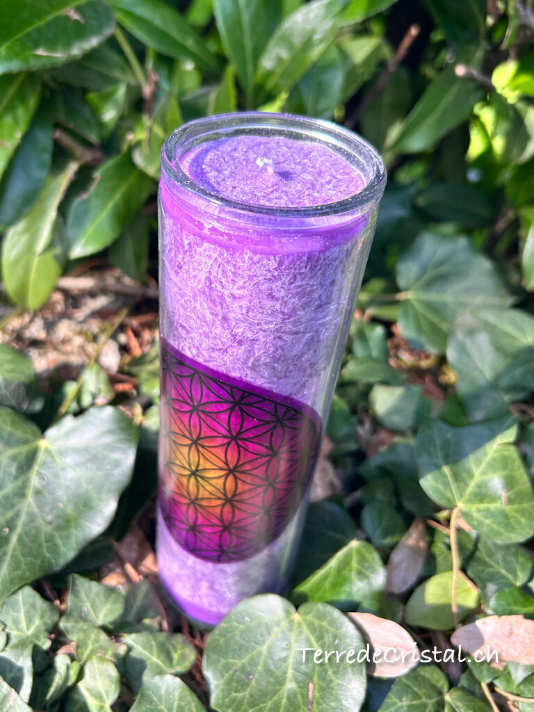 Bougie Fleur de vie violette