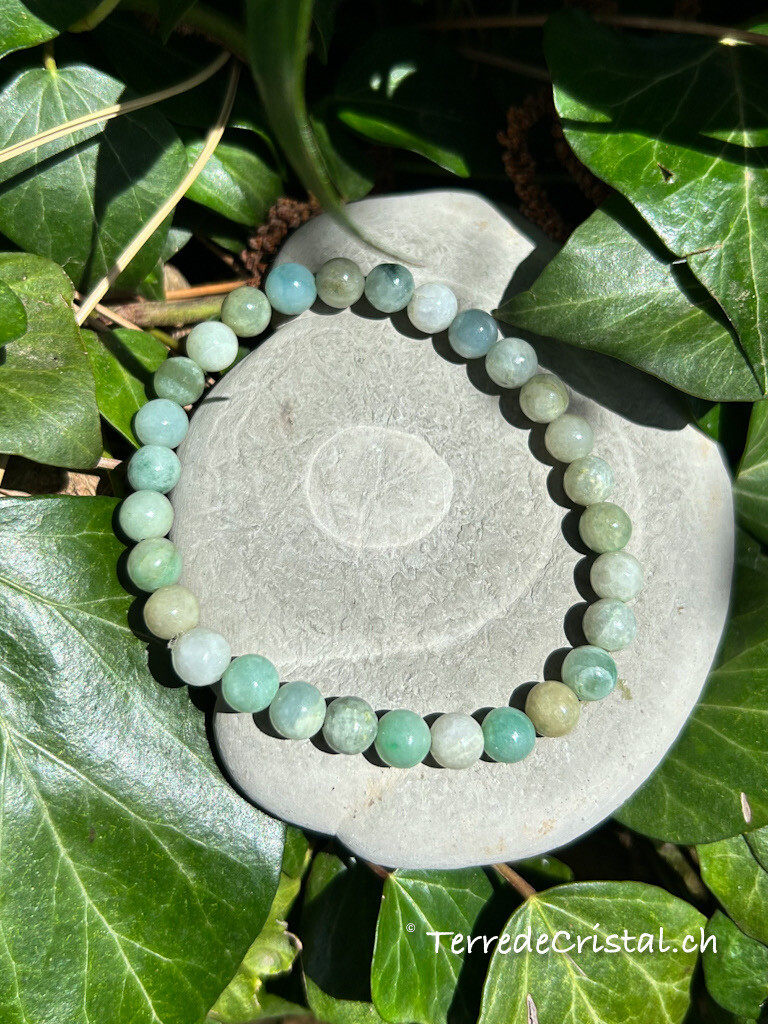 Bracelet en Jade vert 6mm