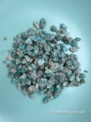 Mini pierres d’Apatite bleue brute - 100 gr