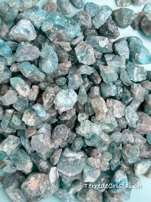Mini pierres d’Apatite bleue brute - 100 gr