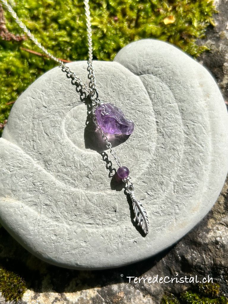 Pendentif &quot;Harmonie&quot; en argent 925 et Améthyste