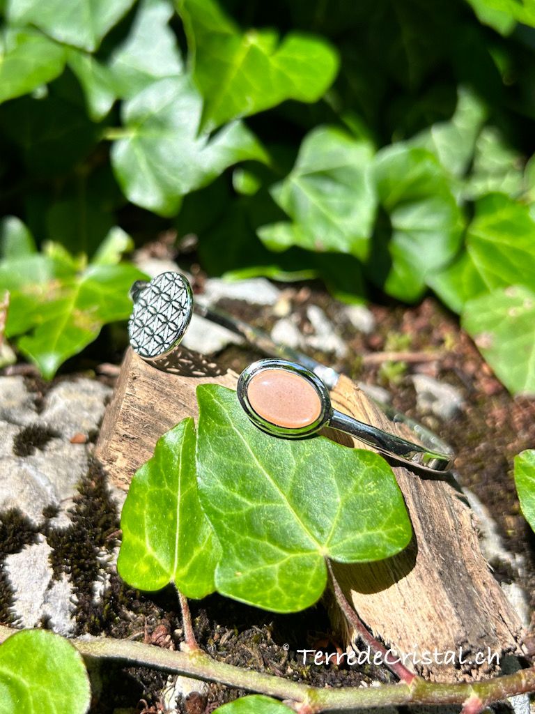 Bracelet fleur de vie et Pierre de lune