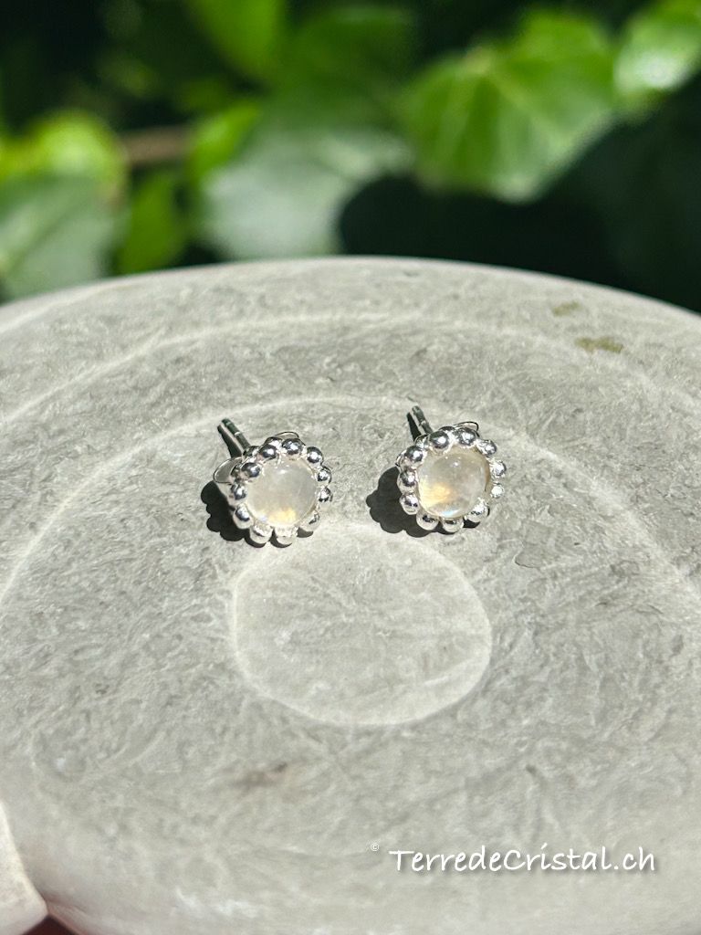 Clous d&#39;oreilles en Pierre de lune