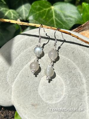 Boucles d'oreilles "Féminin sacré" en Pierre de lune