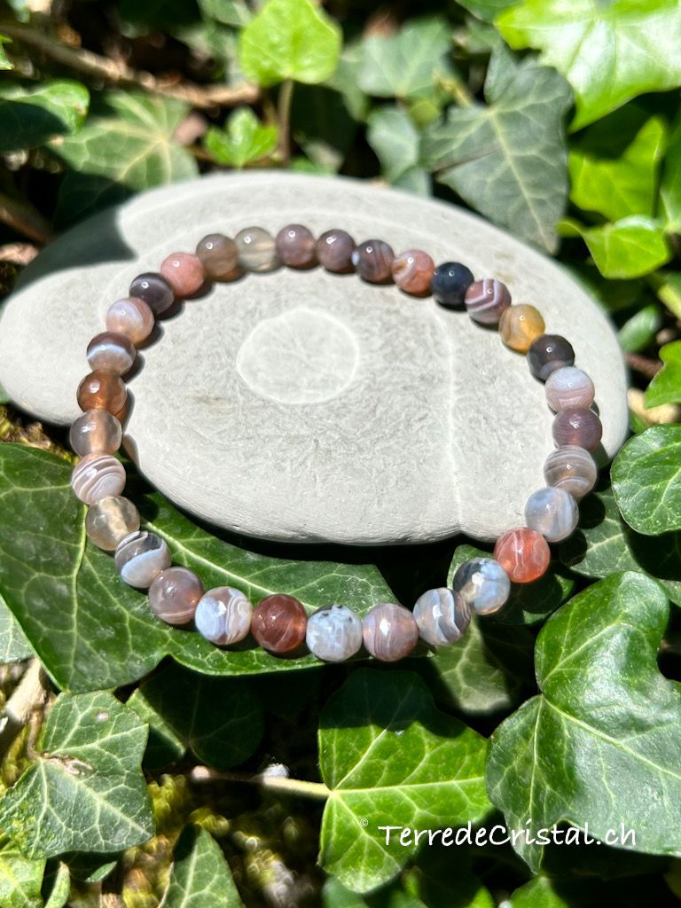 Bracelet en Agate du Botswana 6mm facettée