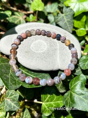 Bracelet en Agate du Botswana 6mm facettée