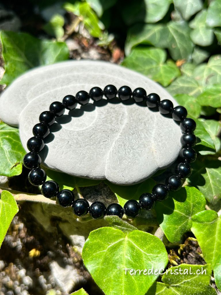 Bracelet en Obsidienne noire 6mm