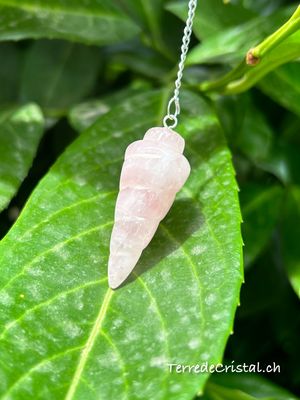 Pendule spirale en Quartz rose