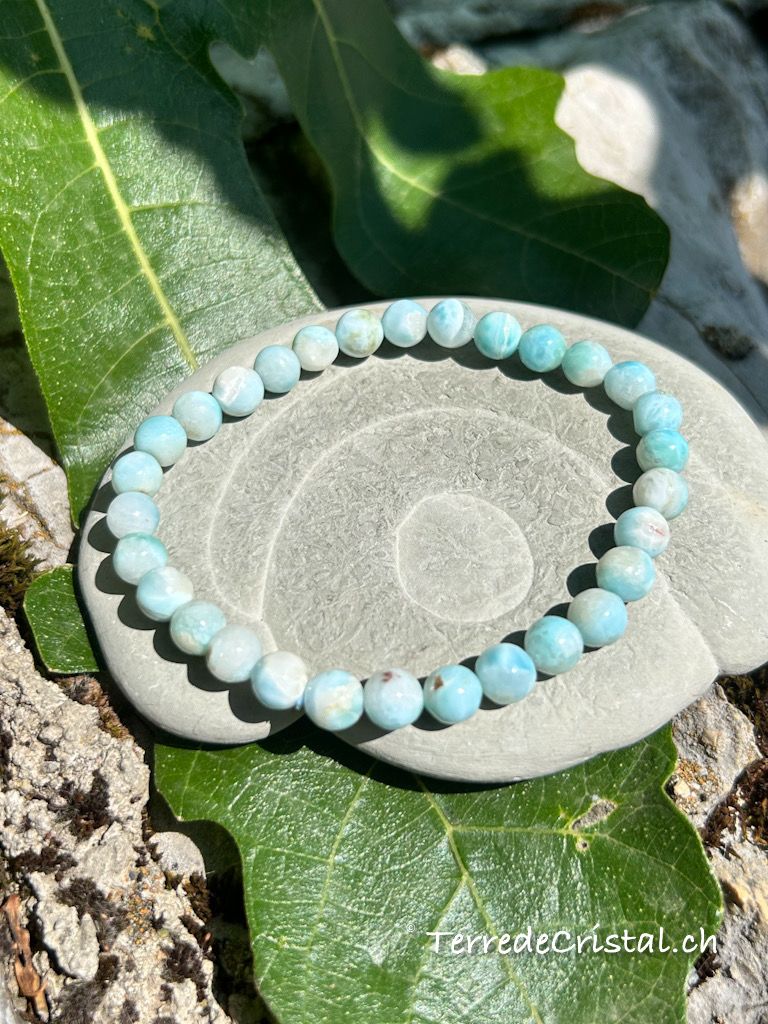 Bracelet en Larimar 6 mm