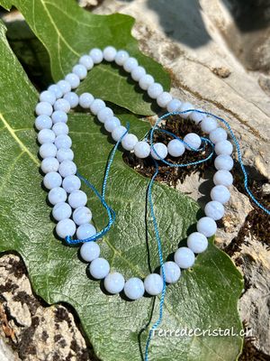 Rang de Calcédoine bleue 6 mm