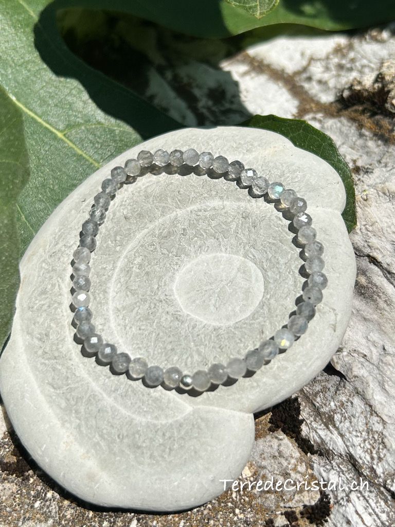 Bracelet en Labradorite facettée 4mm