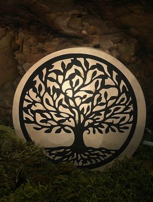 Lampe en Sélénite ronde Arbre de vie