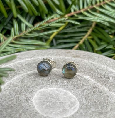 Clous d'oreilles en Labradorite Clous d'oreilles en Labradorite
