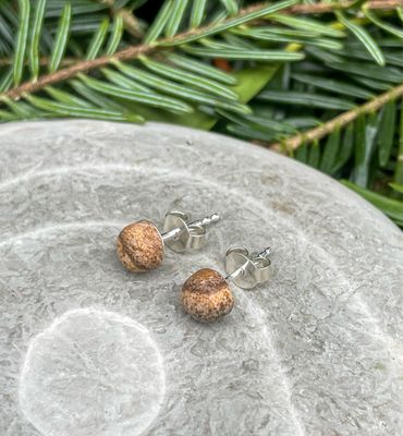Clous d’oreilles en Jaspe Paysage