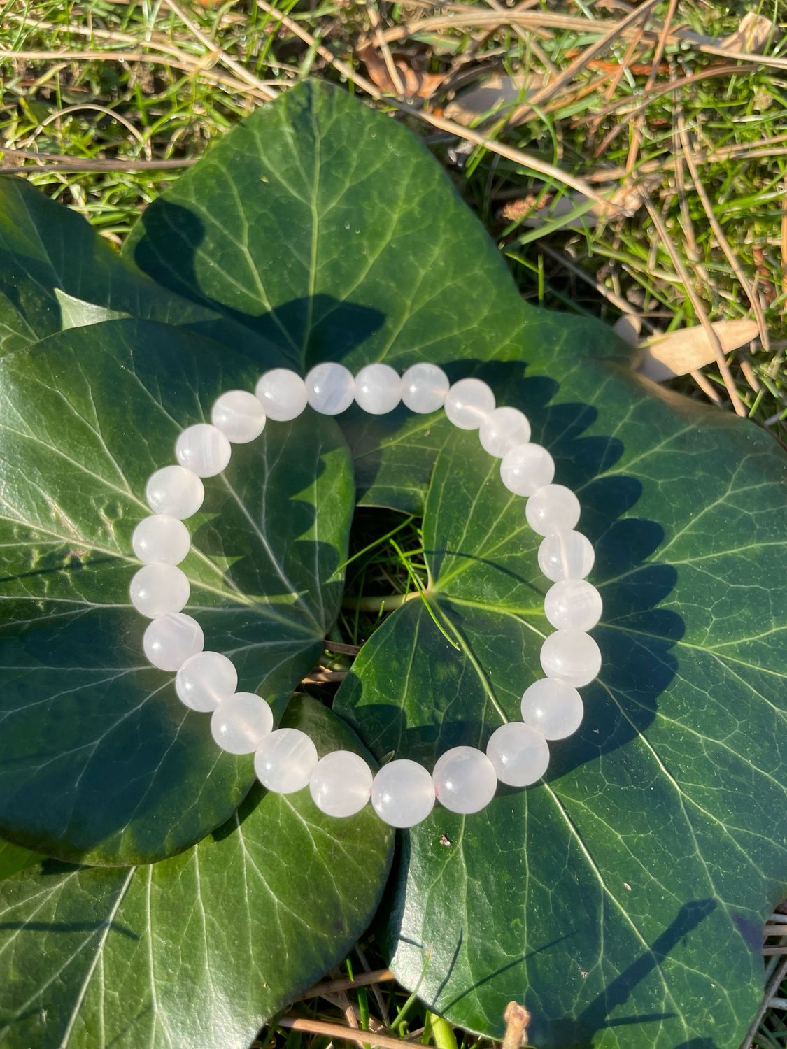 Bracelet en Mangano-calcite 8 mm
