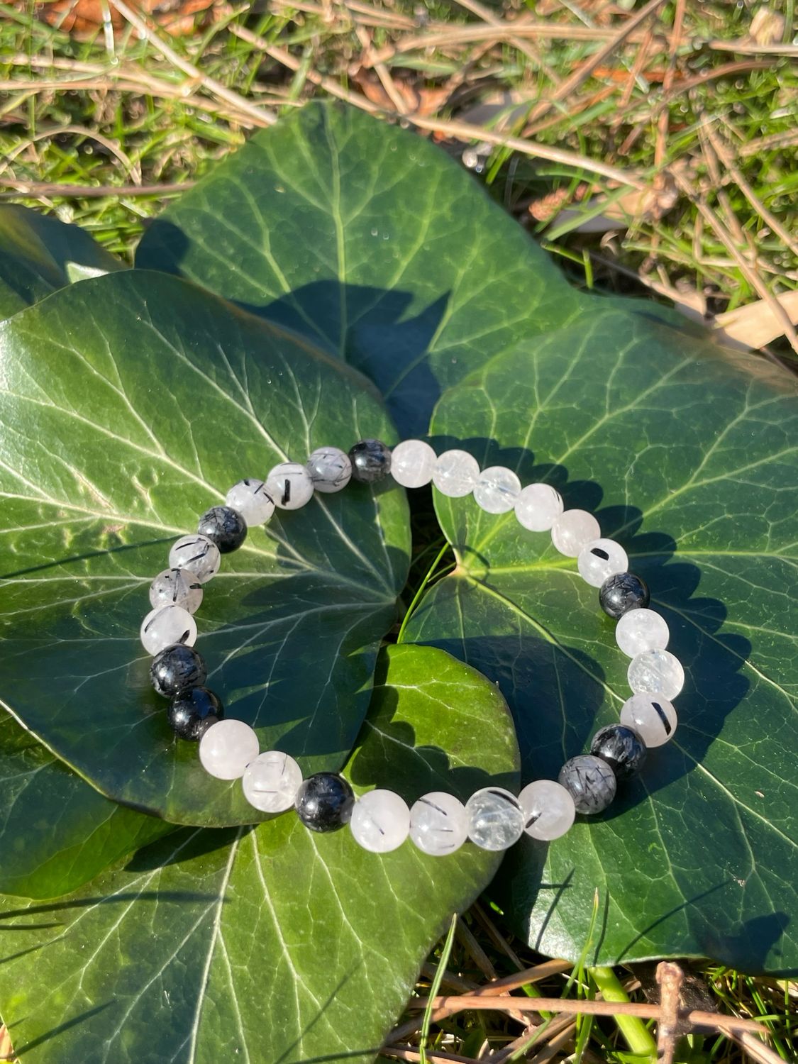 Bracelet Quartz tourmaline 6mm