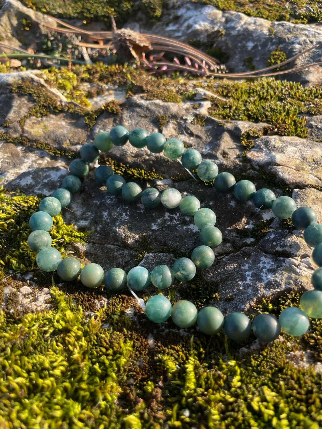 Rang d'Agate mousse mate 8 mm
