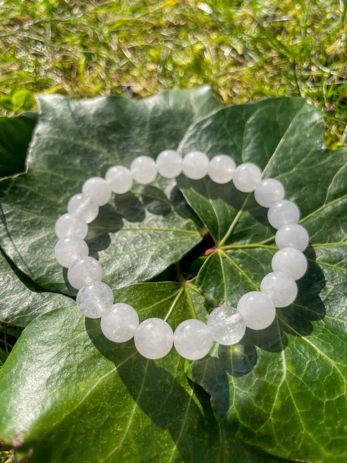 Bracelet en Jade blanc 8 mm