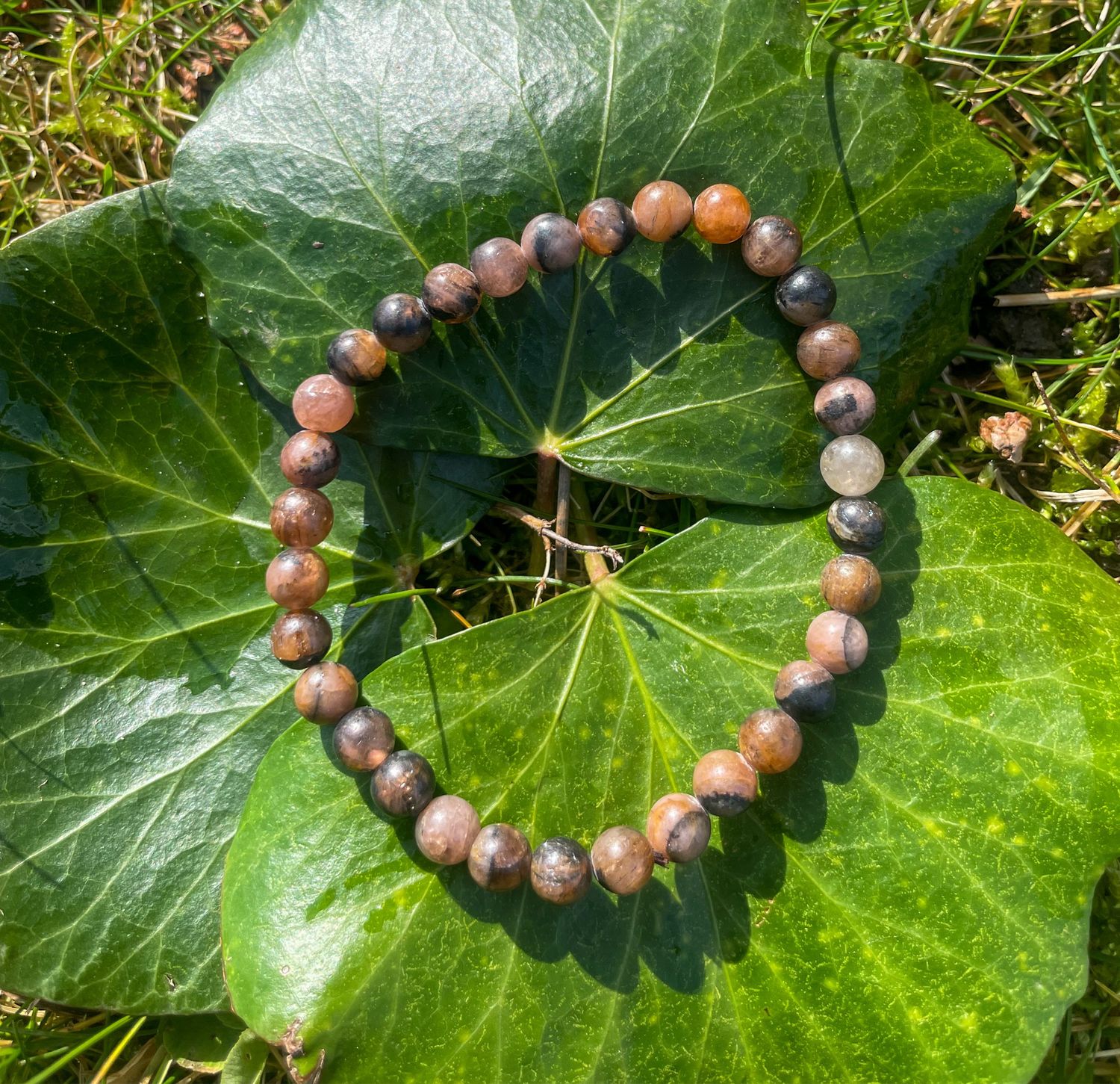 Bracelet en Chiastolite 4mm