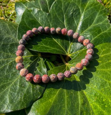 Bracelet en Jaspe léopard mate 6mm