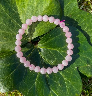 Bracelet en Quartz rose 6 mm