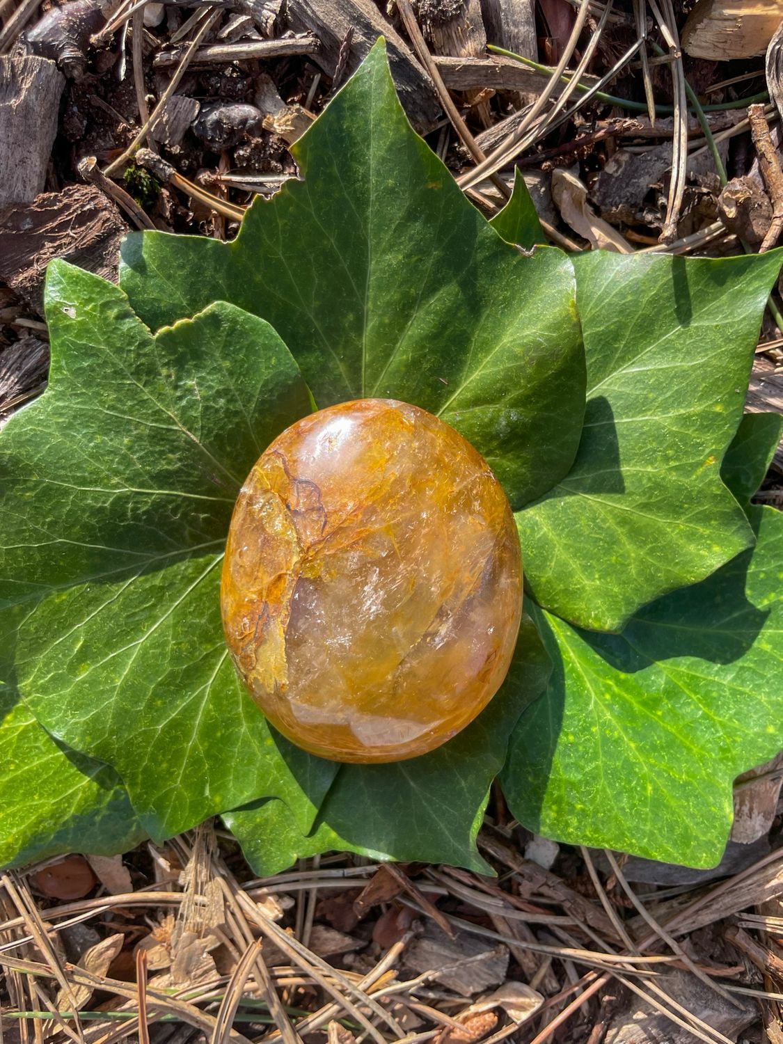Galet en Quartz hématoïde jaune