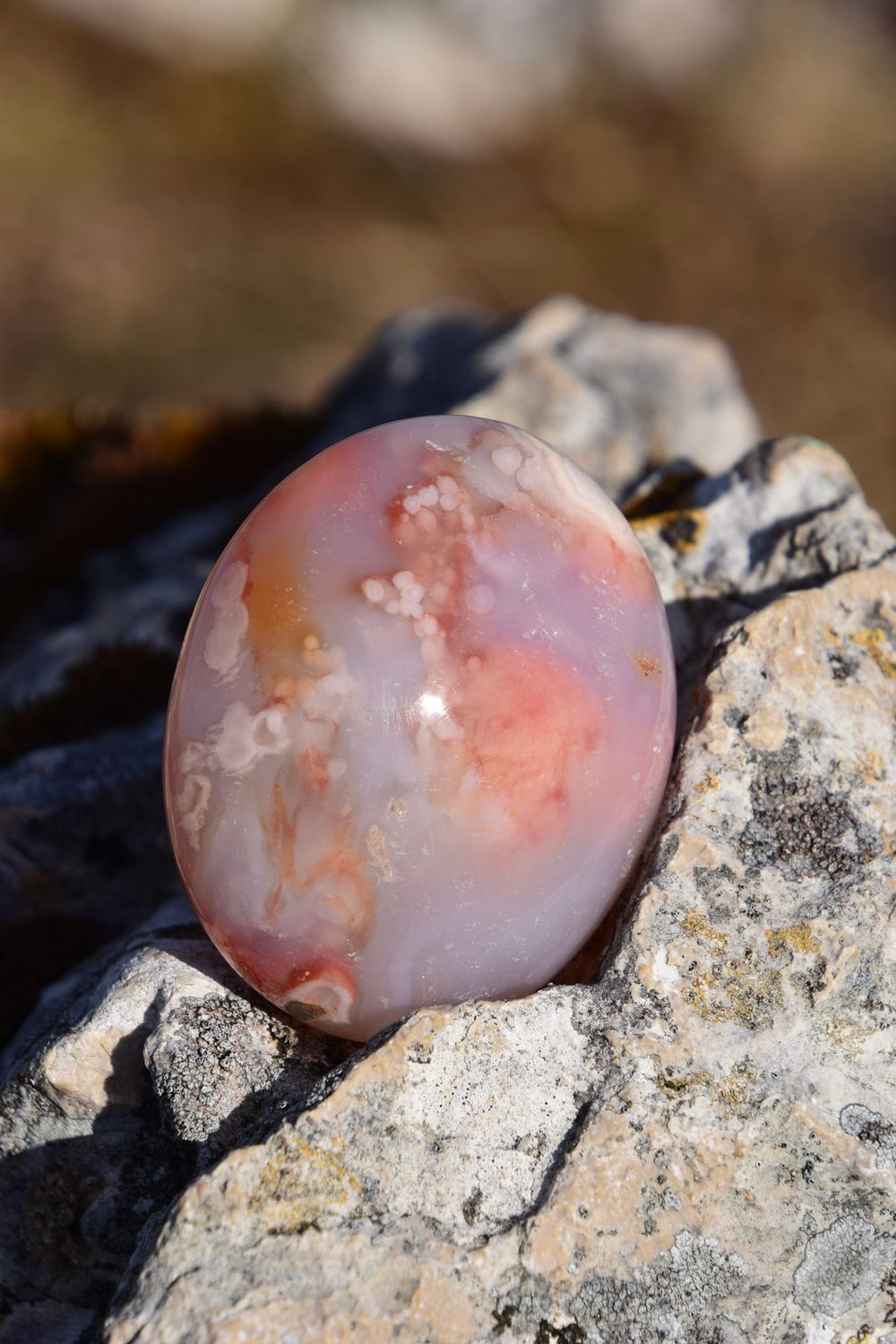 Galet en Agate fleur