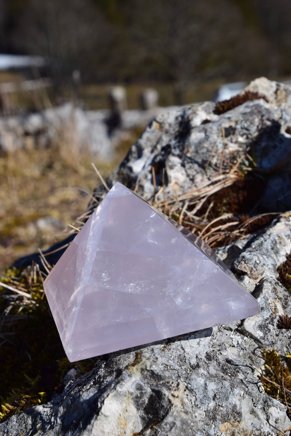 Pyramide en Quartz rose