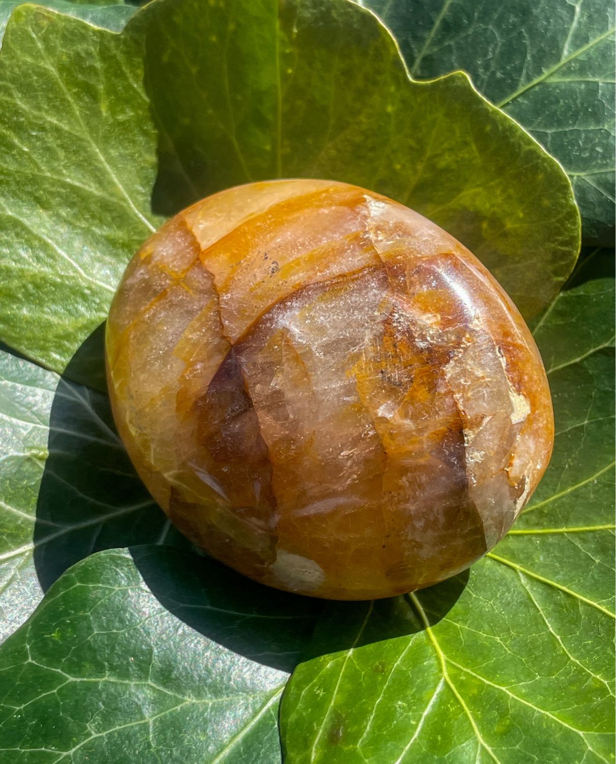 Galet en Quartz hématoïde jaune