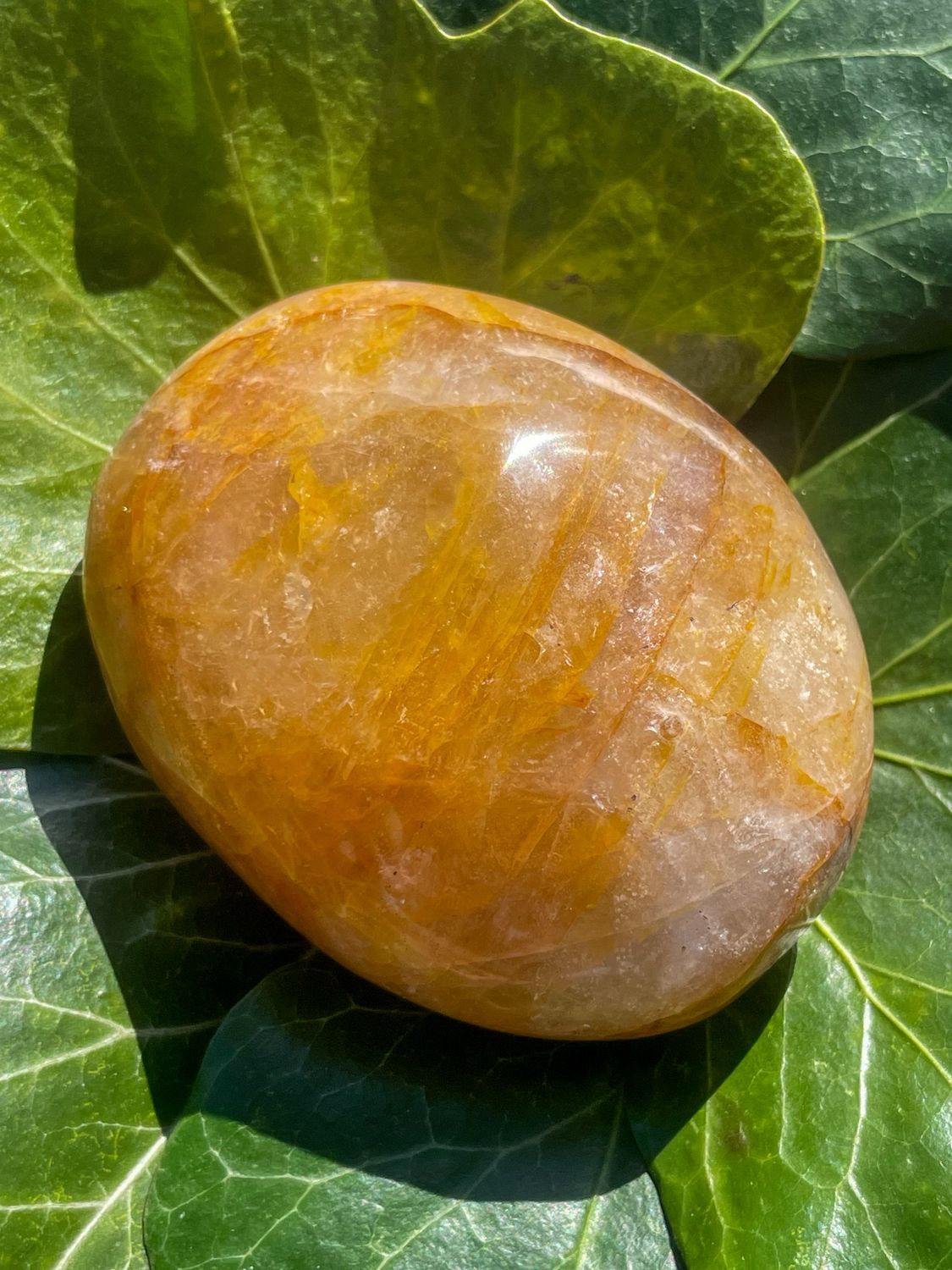 Galet en Quartz hématoïde jaune