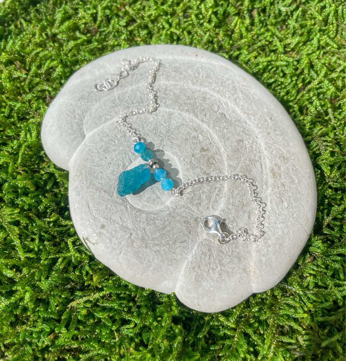 Bracelet en Apatite bleue et argent 925