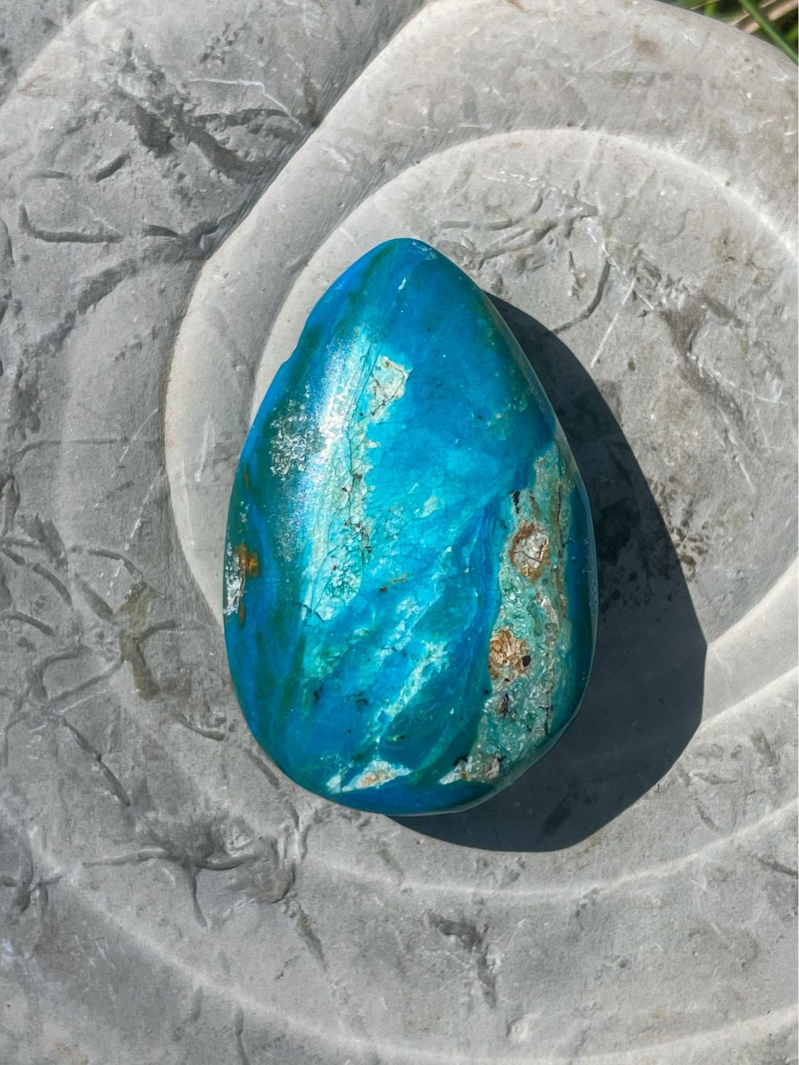 Opale bleue d'Atacama percée