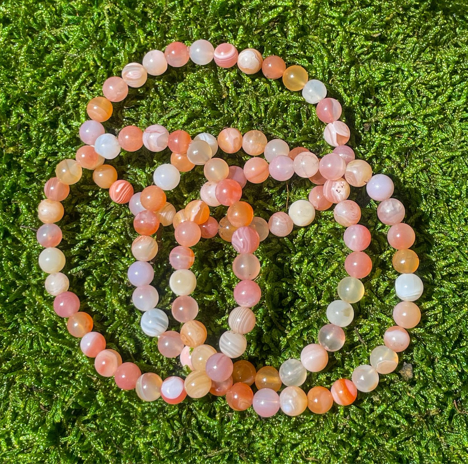 Bracelet en Agate Abricot 6 mm