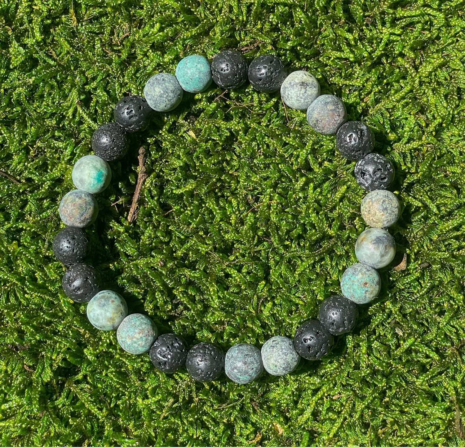 Bracelet en Lave et Turquoise 8 mm (homme)