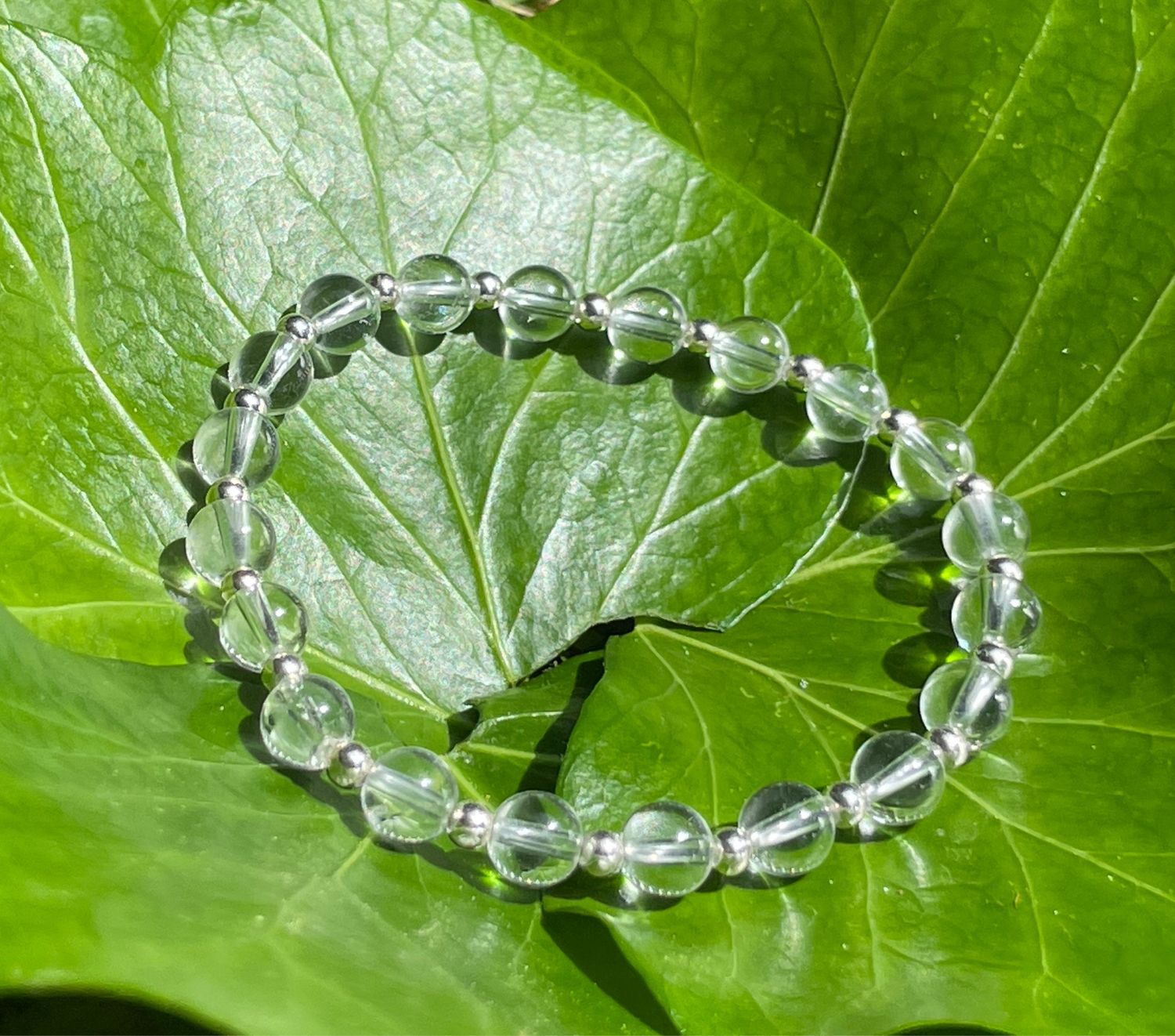 Bracelet en Cristal de roche et argent