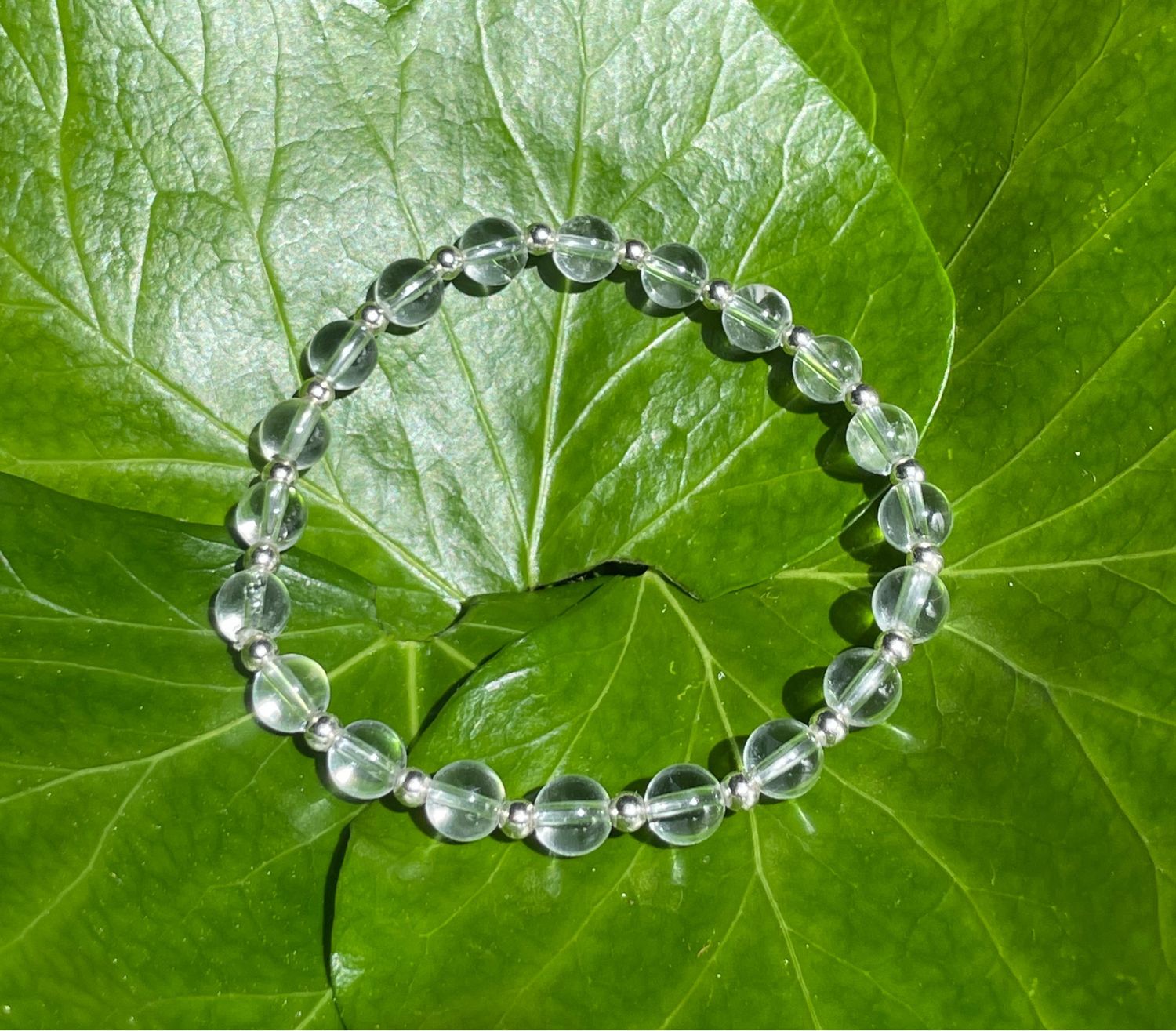 Bracelet en Cristal de roche et argent