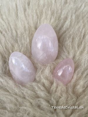 Oeuf de Yoni non percé en Quartz rose, taille à choix Oeuf de Yoni non percé en Quartz rose, taille à choix