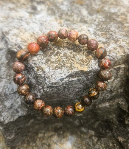 Bracelet en Jaspe léopard 8 mm