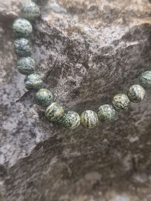 Bracelet en Chrysotile / Serpentine oeil d'argent 6 mm