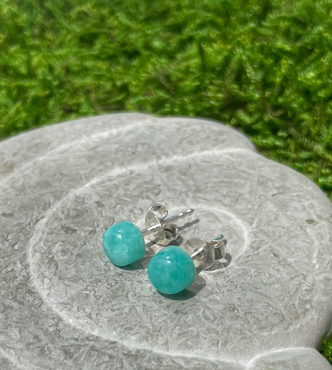 Clous d'oreilles en Amazonite