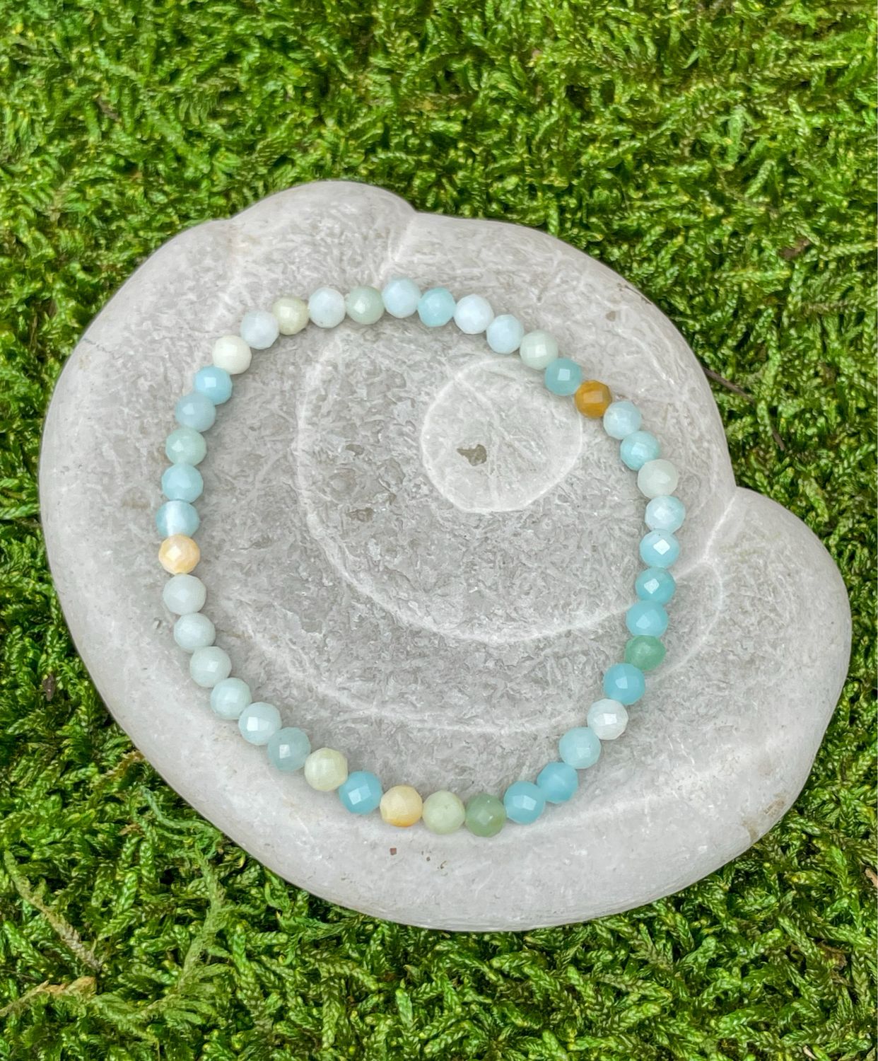 Bracelet en Amazonite facettée 4mm