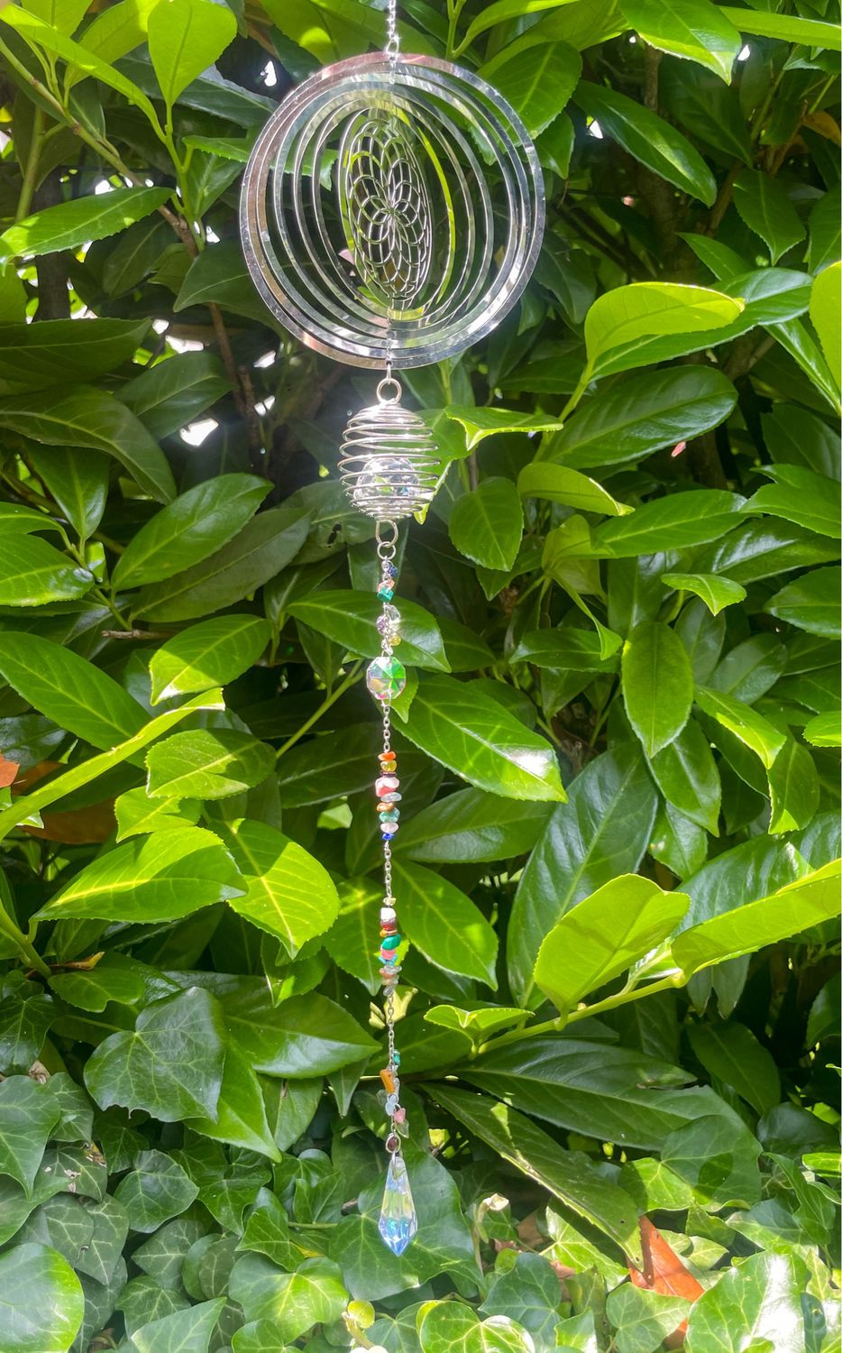 Sun Catcher Graine de Vie et pierres semi-précieuses