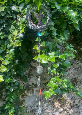Sun Catcher Colibri, Améthyste &amp; Cornaline 