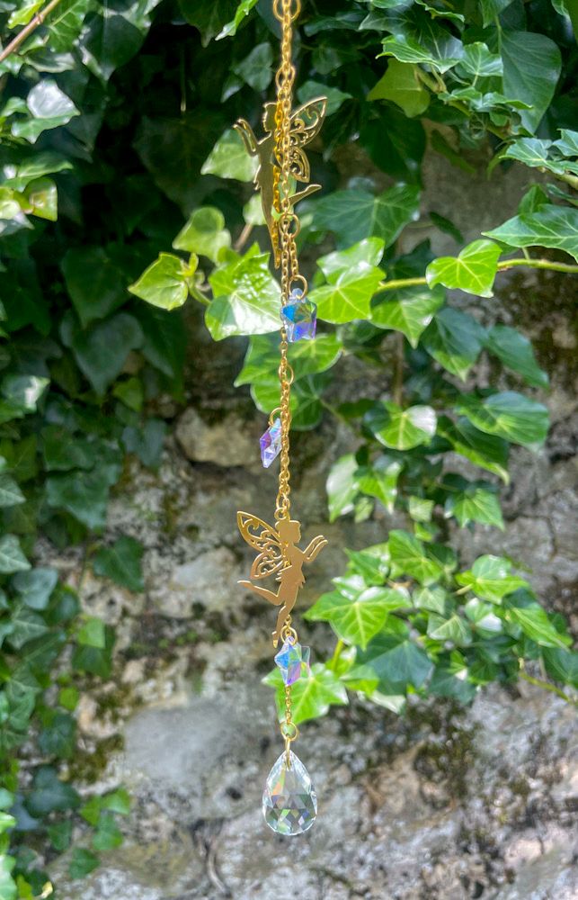 Sun Catcher Fée Doré & Calcite Jaune