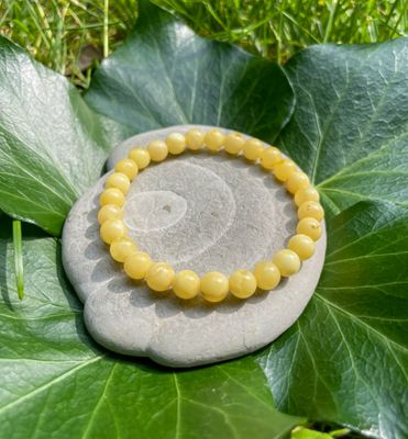 Bracelet en Ambre  jaune 6 mm